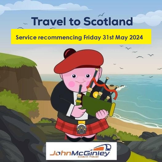 Sail to Scotland poster with McGinley Coach Travel.